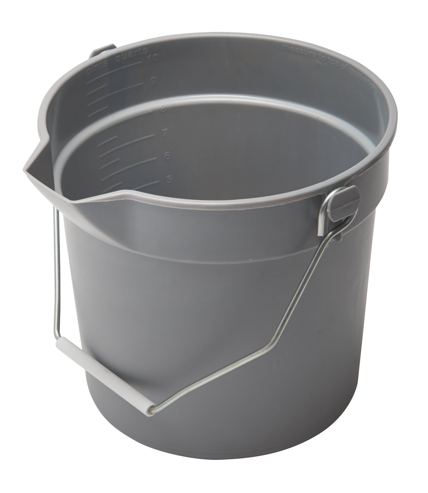 Winco UPP-14G 14 Qt. Gray Polypropylene Utility Pail with Pour Spout and Molded Graduations