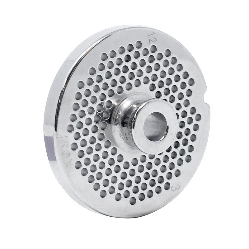 Omcan 11192 #12 One Notch/Round European Style Stainless Steel Plate with Hub, 3.2mm (1/8")