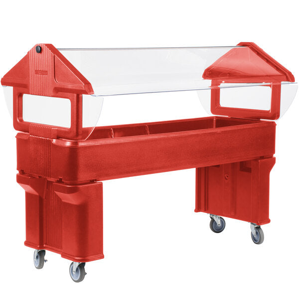 Carlisle 660605 6' x 2' x 4.2' Red Six Star Portable Food Bar with Legs