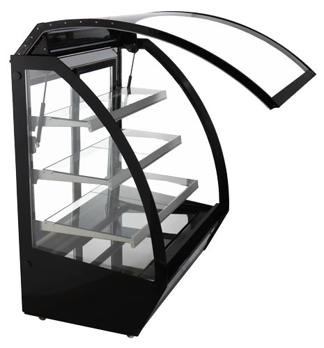 Omcan 46471 28cu.ft. / 799L 60" Curved Glass Floor Refrigerated Showcase