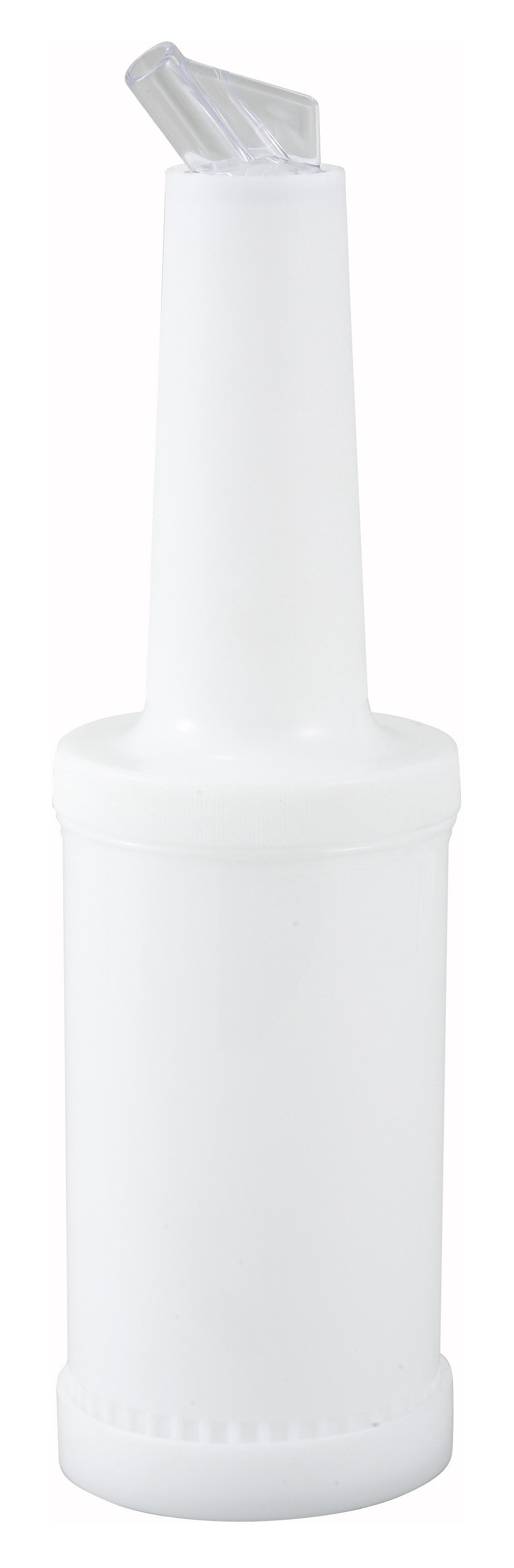 Winco PPB-2W 2 Qt. White Spout & Lid Liquor/Juice Pour Bottle