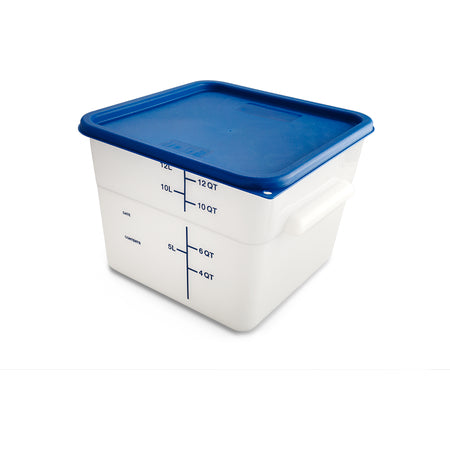 Carlisle 11964PE02 12 Qt White Square Polyethylene Food Storage Container