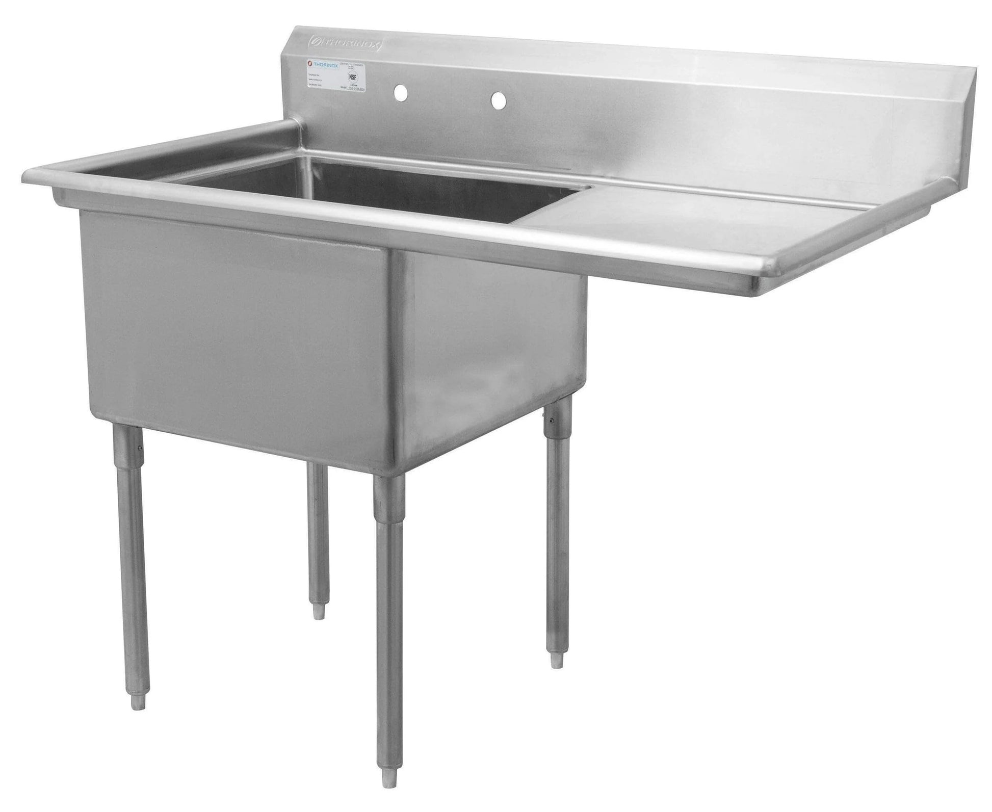 Thorinox TSS-1821-R18 18" x 21" Single Sink with Right Drainboard