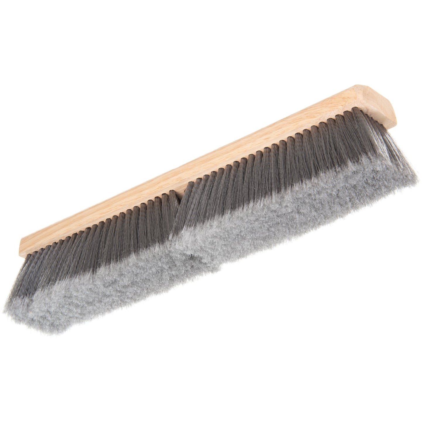 Carlisle 3621951823 18" Flo-Pac Hardwood Push Broom Head with Gray Flagged Polypropylene Bristle