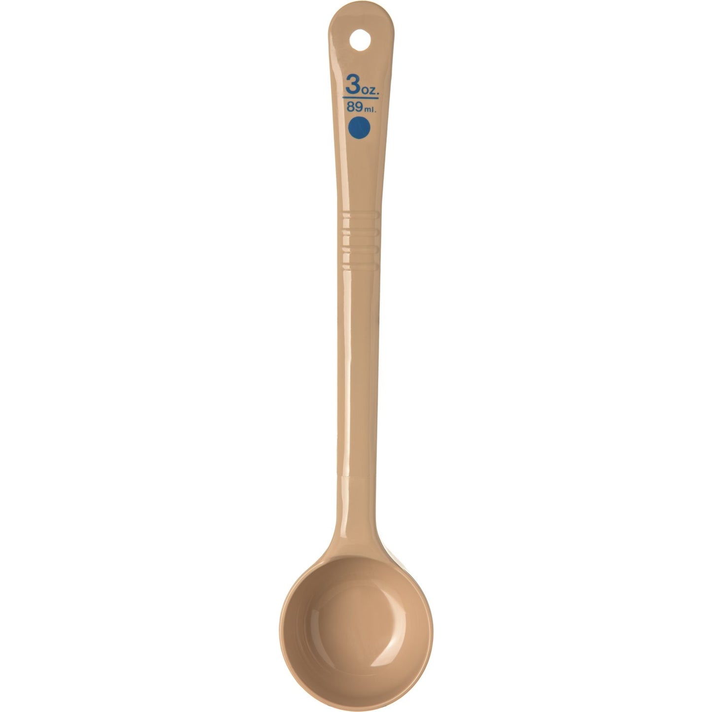 Carlisle 437006 3 oz Beige Polycarbonate Measure Miser Solid Long Handle