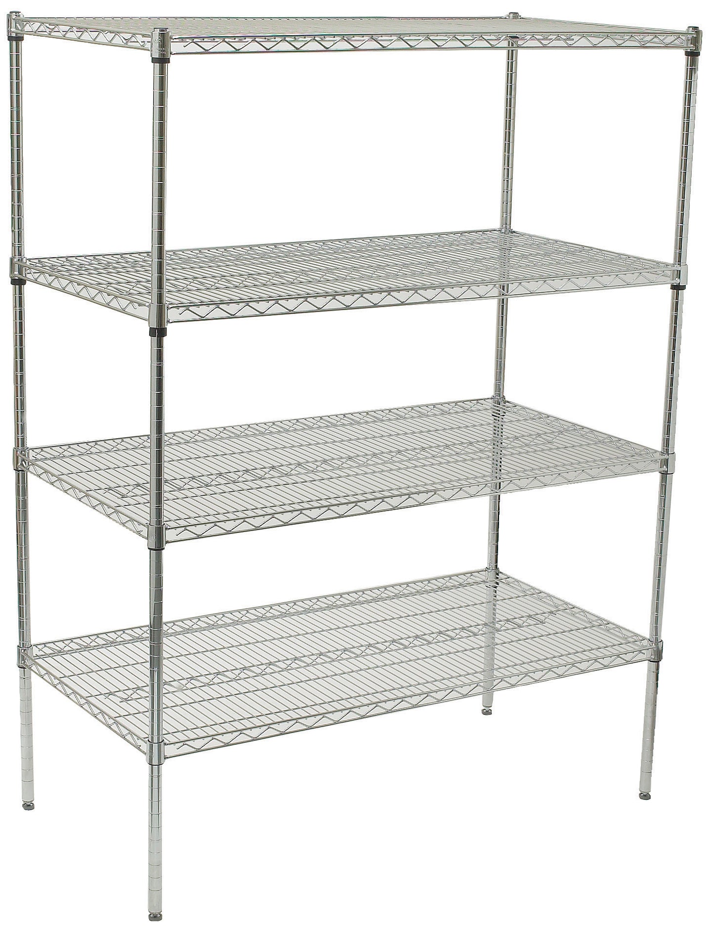Winco VCS-2436 24" x 36" x 72" Chrome-Plated 4-Tier Wire Shelving Set