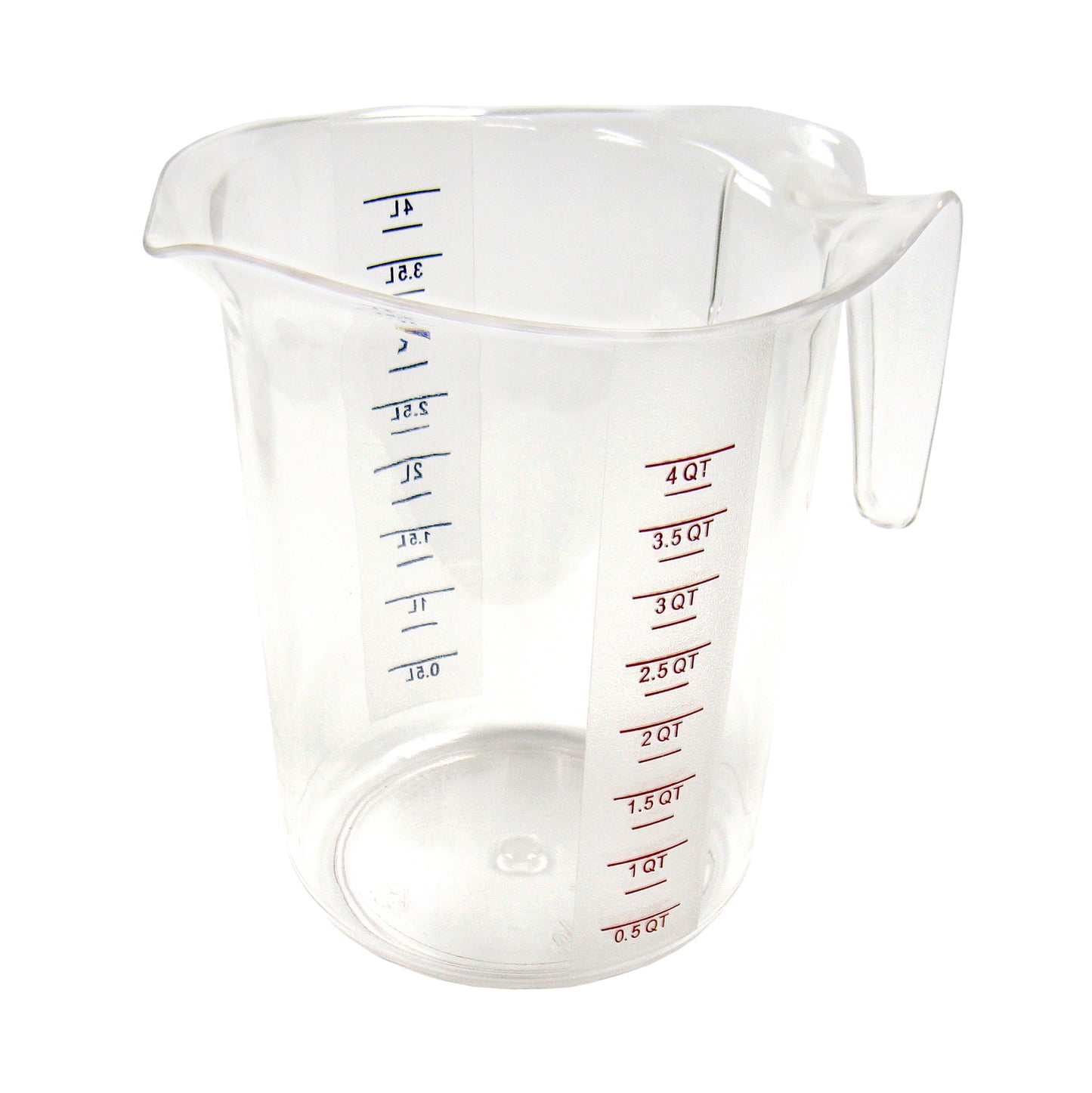 Winco PMCP-400 4 Qt. Color Graduations Polycarbonate Measuring Cup