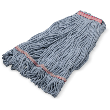 Carlisle 369423B14 Large Blue Acrylic Fiber 4 Ply Looped-End Mop w/ Red Band