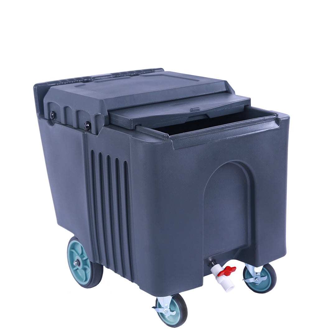 Omcan 80585 125lb / 57kg Insulated Ice Caddy with Sliding Lid