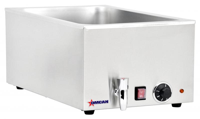 Omcan 19076 Single Chamber Food Warmer with 2 Half-size Pans or 1 Full-size Pan Capacity
