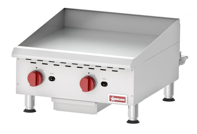 Omcan 43730 Gas Two Burner Stainless Steel Countertop Griddle With Manual Control