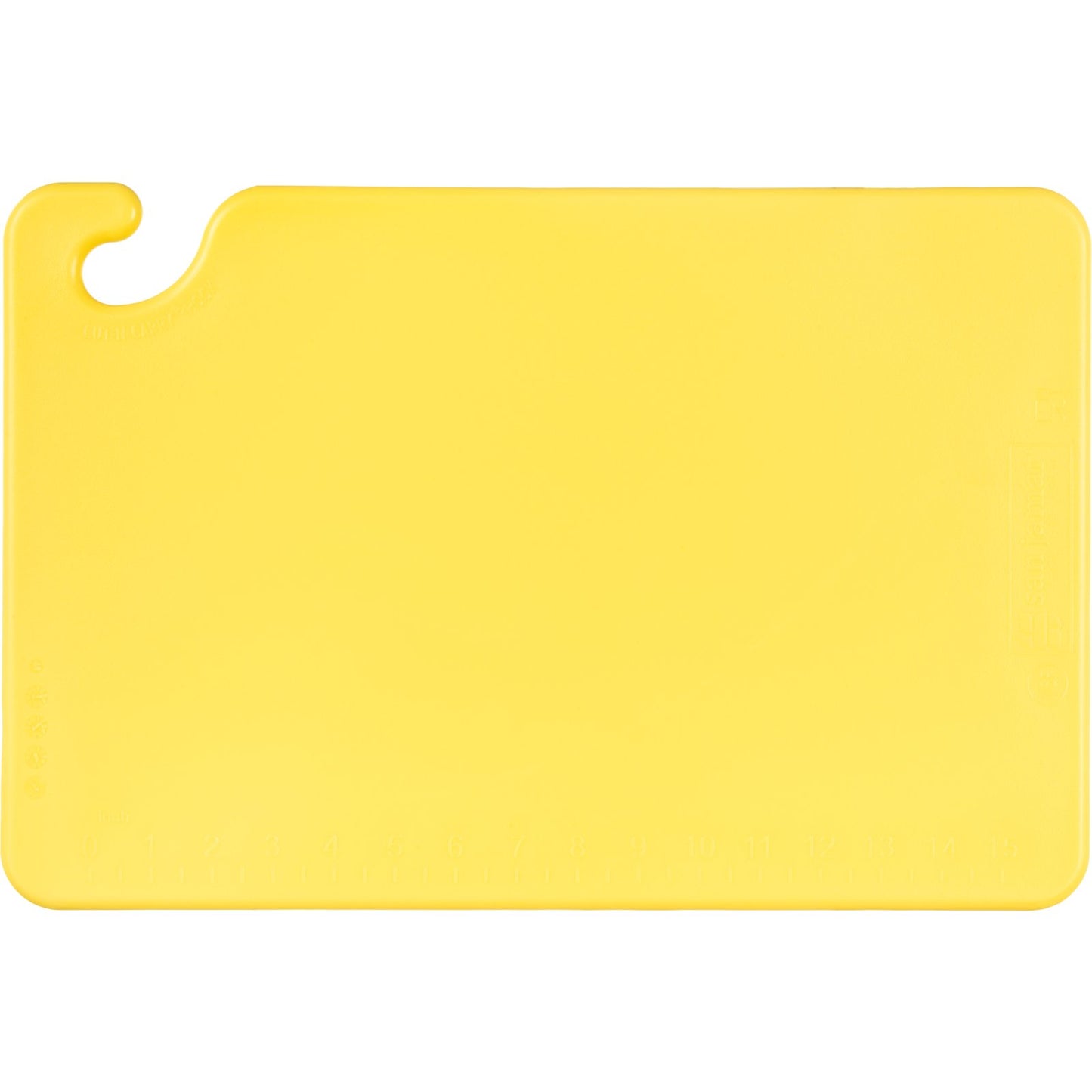 San Jamar CB121812YL 12" x 18" x 0.5" Yellow Cut-N-Carry Cutting Board