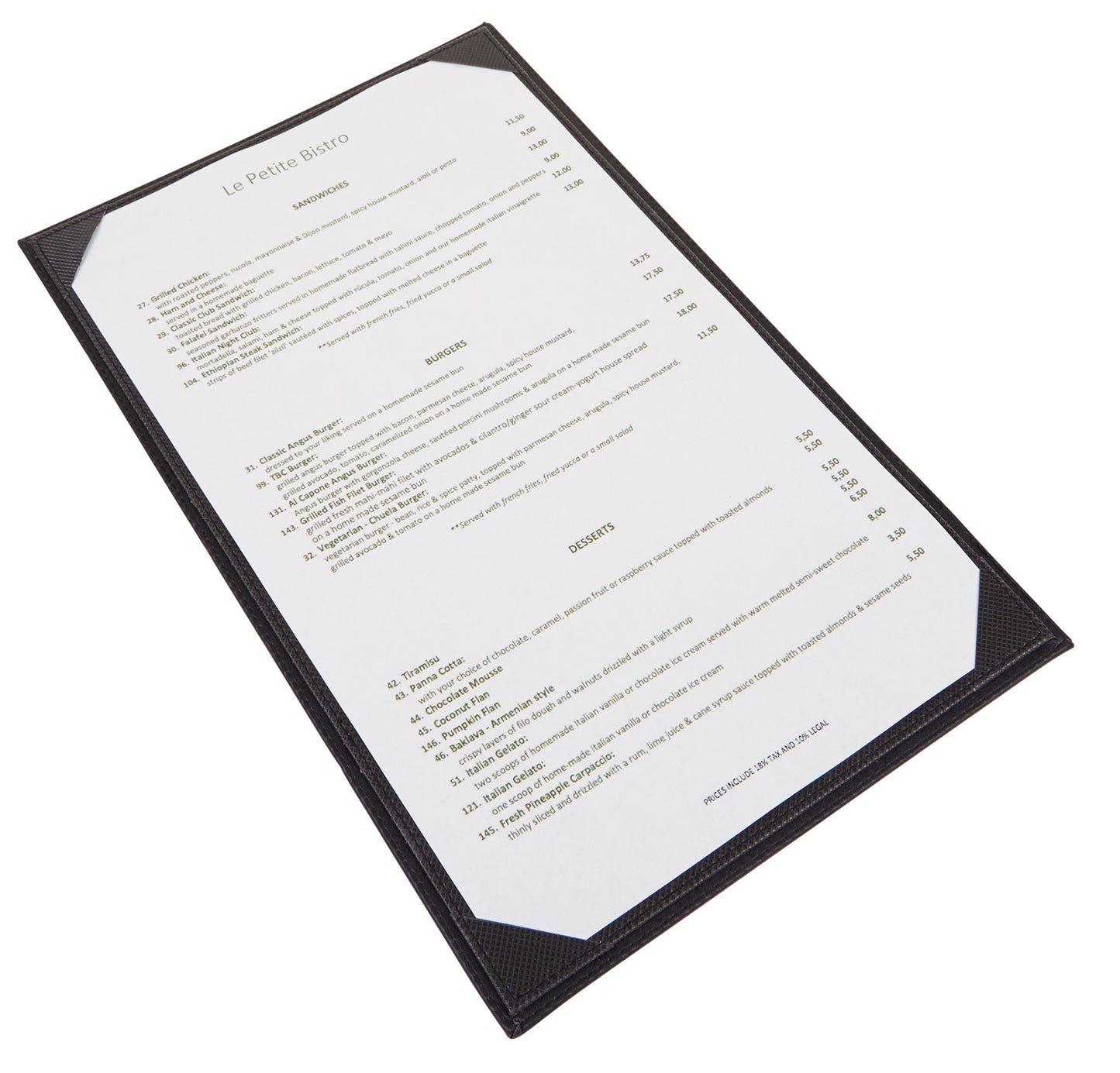 Winco LMS-814GY Gray Single View Menu Cover For 8-1/2 X 14" Inserts