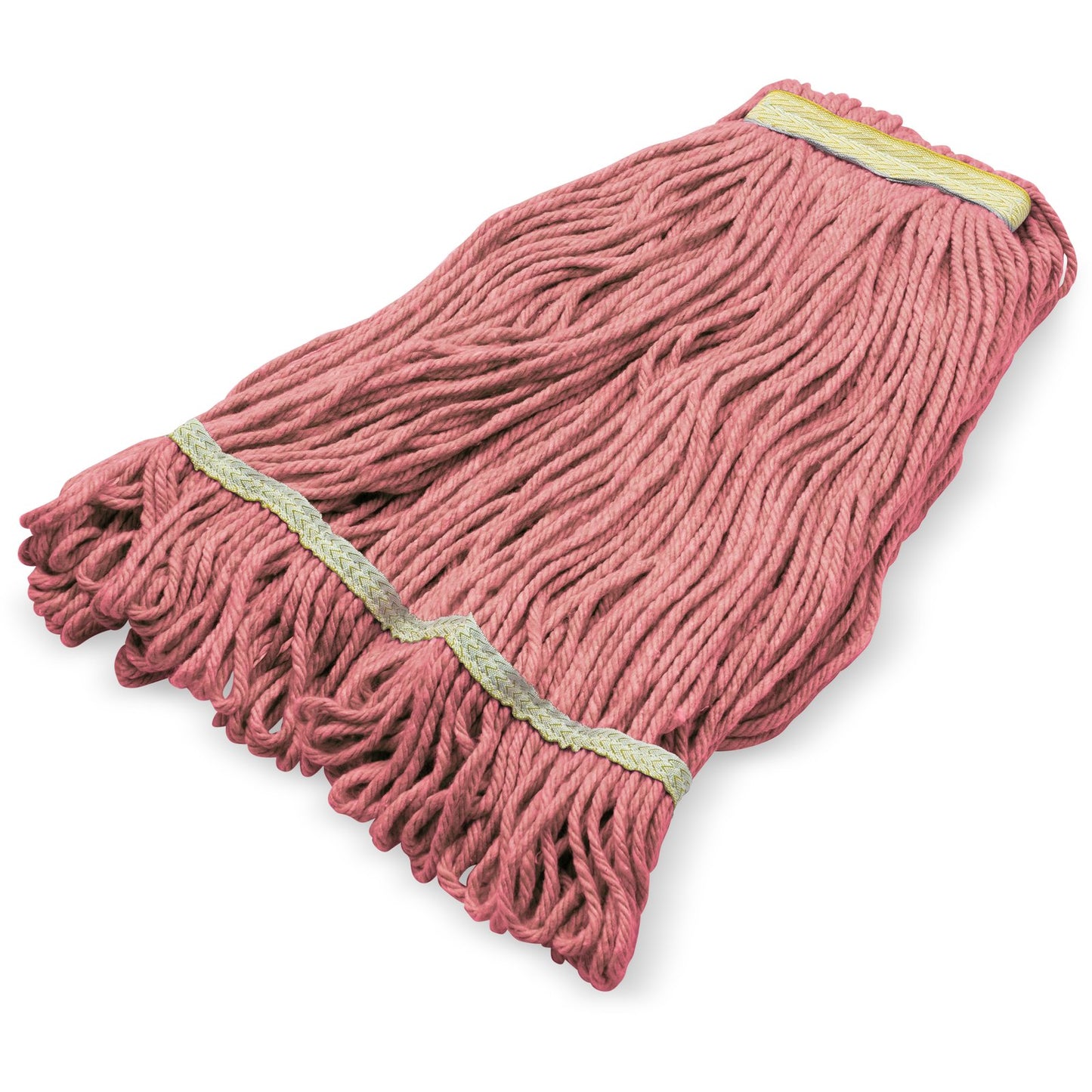 Carlisle 369411B05 Small Red Acrylic Fiber 4 Ply Looped-End Mop w/ Yellow Band