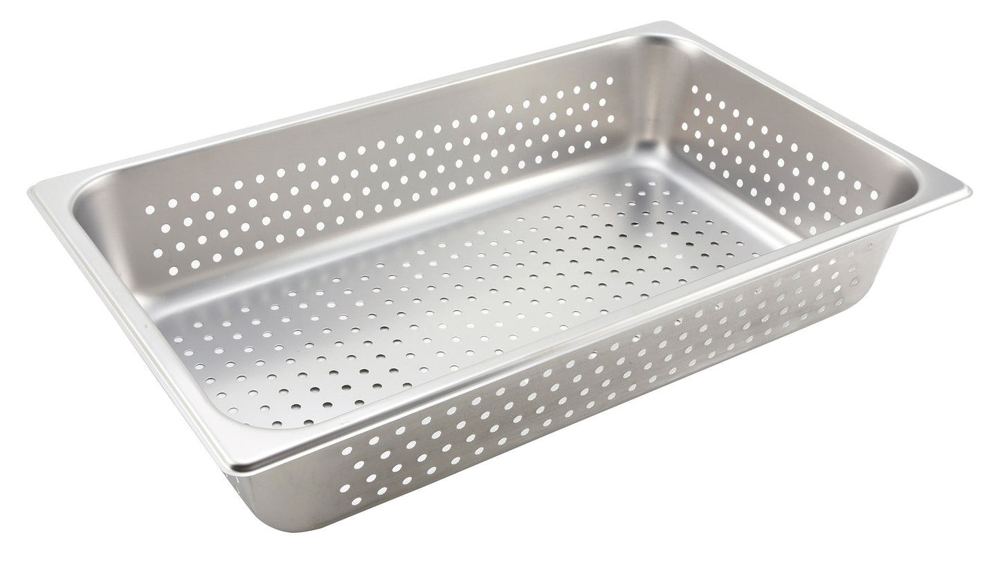 Winco SPFP4 Full-size Stainless Steel Perforated Steam Pan, 4" Deep