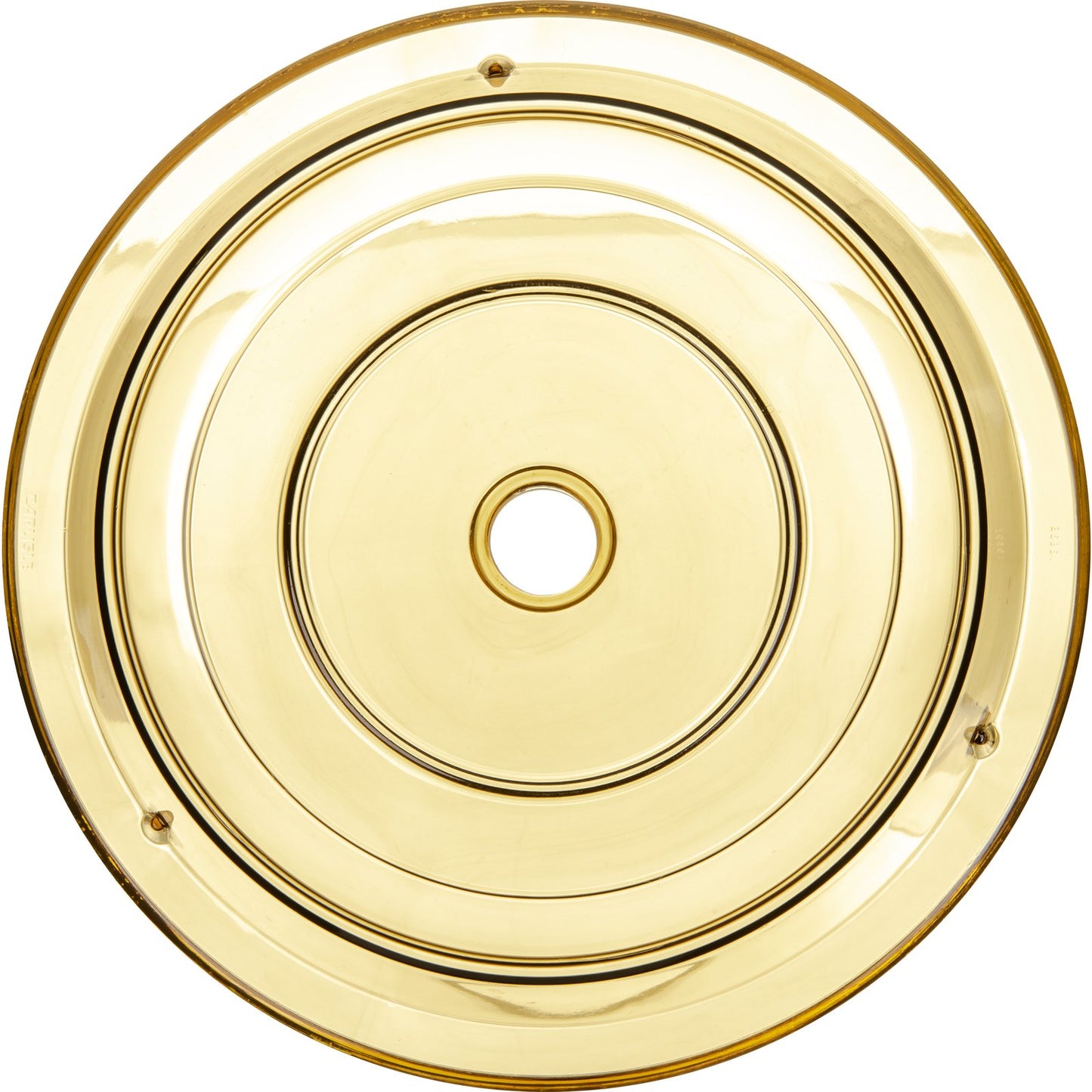 Carlisle 1989E13 10-3/16" to 10-1/4" 10.25" Amber Polycarbonate European Pin-Fired Plate Cover