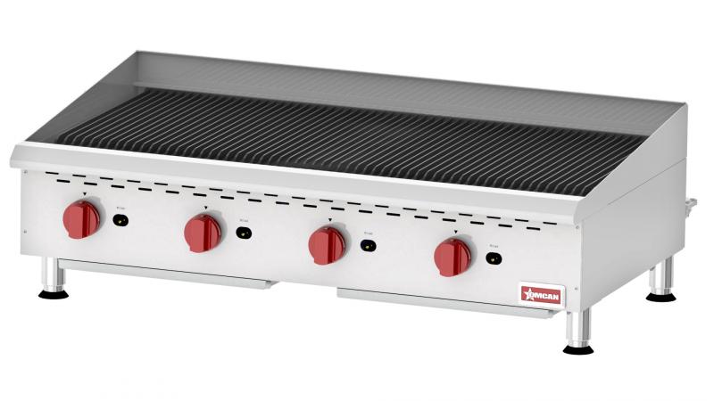Omcan 43729 48" Four Burner Countertop Elite Radiant Gas Charbroiler