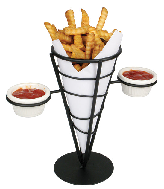 Winco WBKH-5 Black Wire Single Cone French Fry Holder