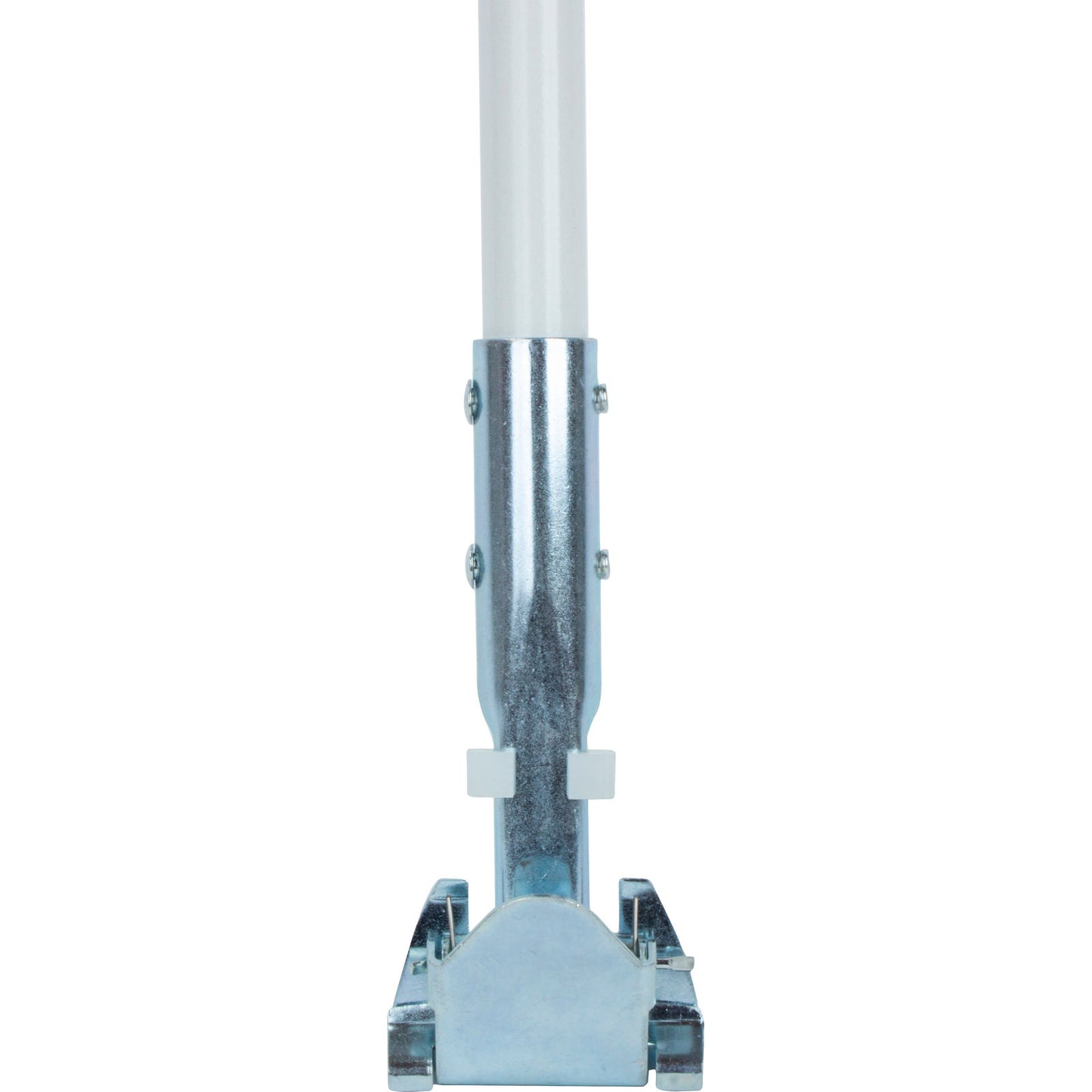 Carlisle 362113EC02 60" White Fiberglass Dust Mop Handle with Clip-On Connector