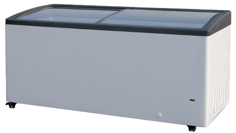 New Air NIF-61-CG 61" Curved Glass Ice Cream Freezer with 6 Baskets