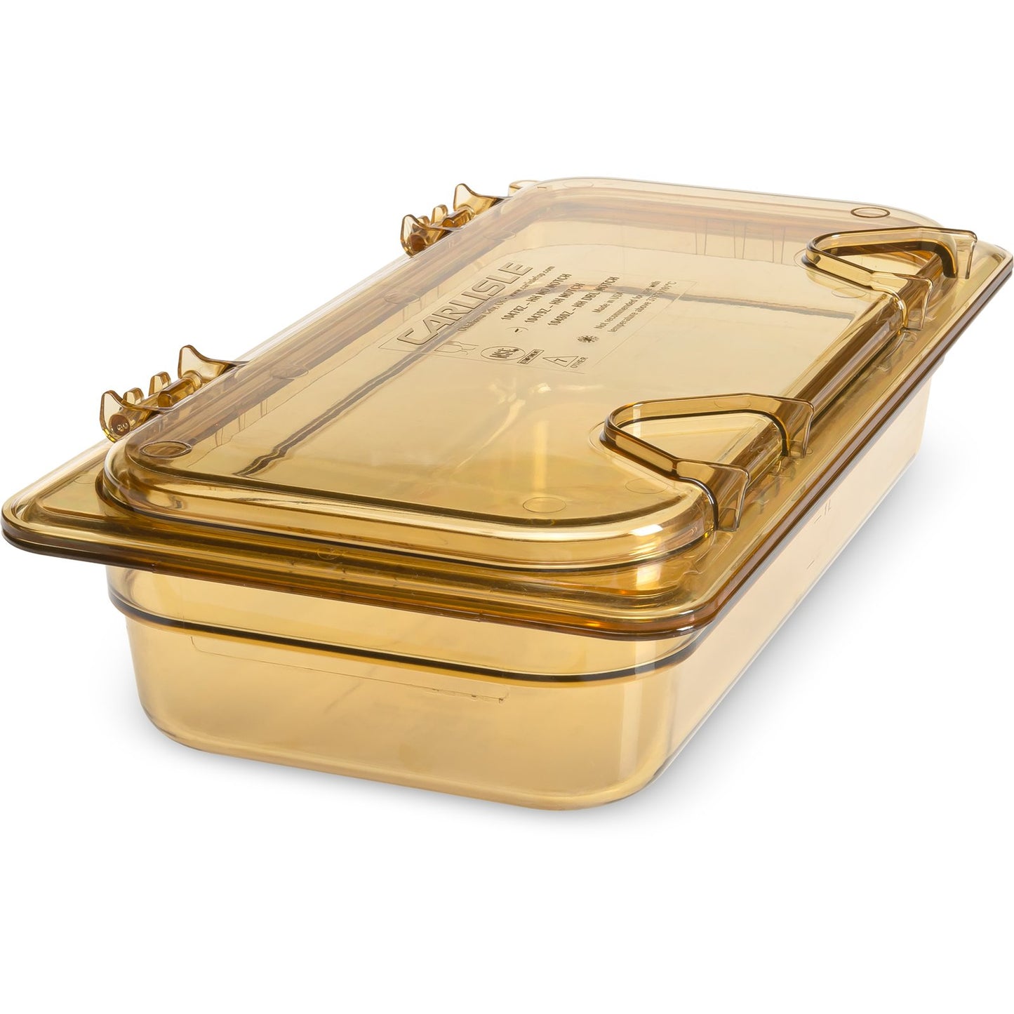 Carlisle 3086013 1/3 Size Amber High Heat Plastic StorPlus Food Pan, 2.5" Deep
