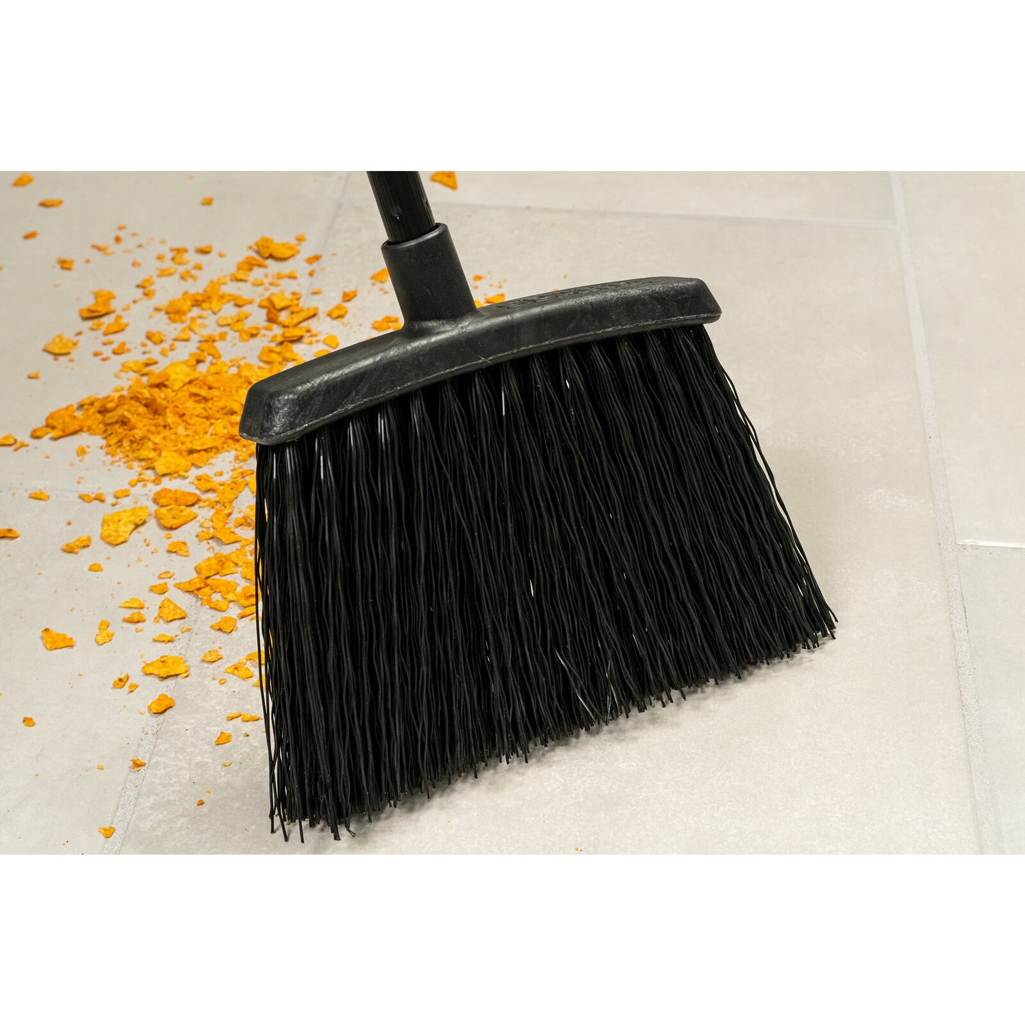 Carlisle 4688403 48" Black Duo-Sweep Unflagged Warehouse Broom with Black Metal Handle