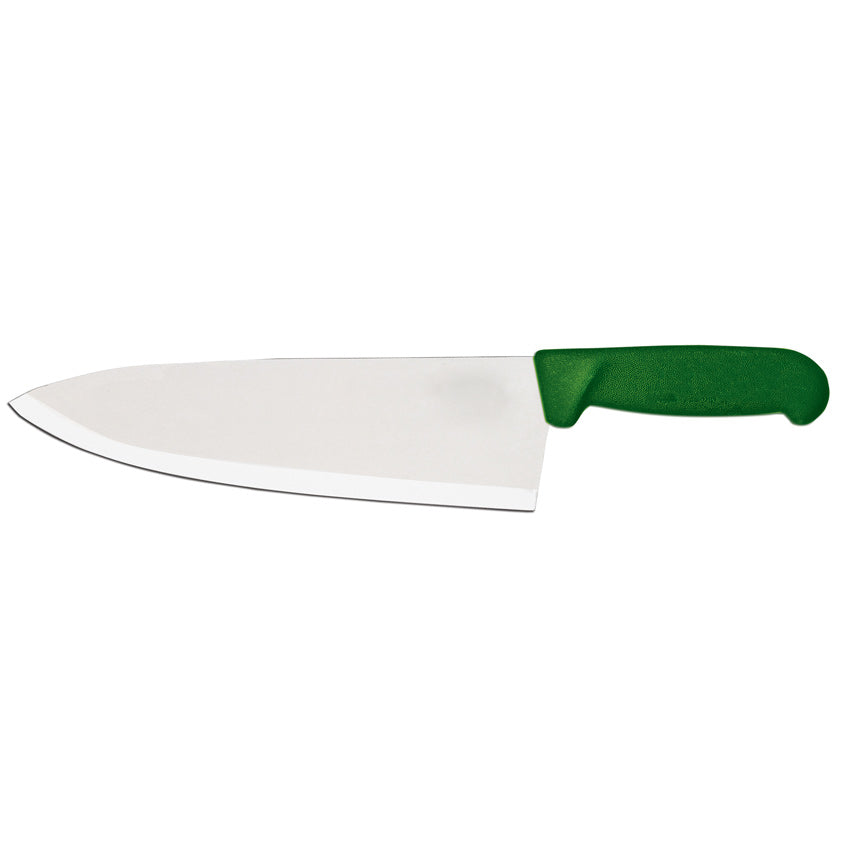 Omcan 12108 10-inch Medium Cook Knife with Green Polypropylene Handle
