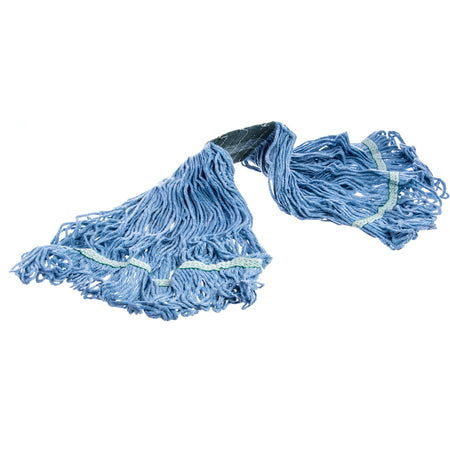 Carlisle 369448B14 Medium Blue Synthetic/Cotton Blend Flo-Pac Looped-End Mop With Green Band