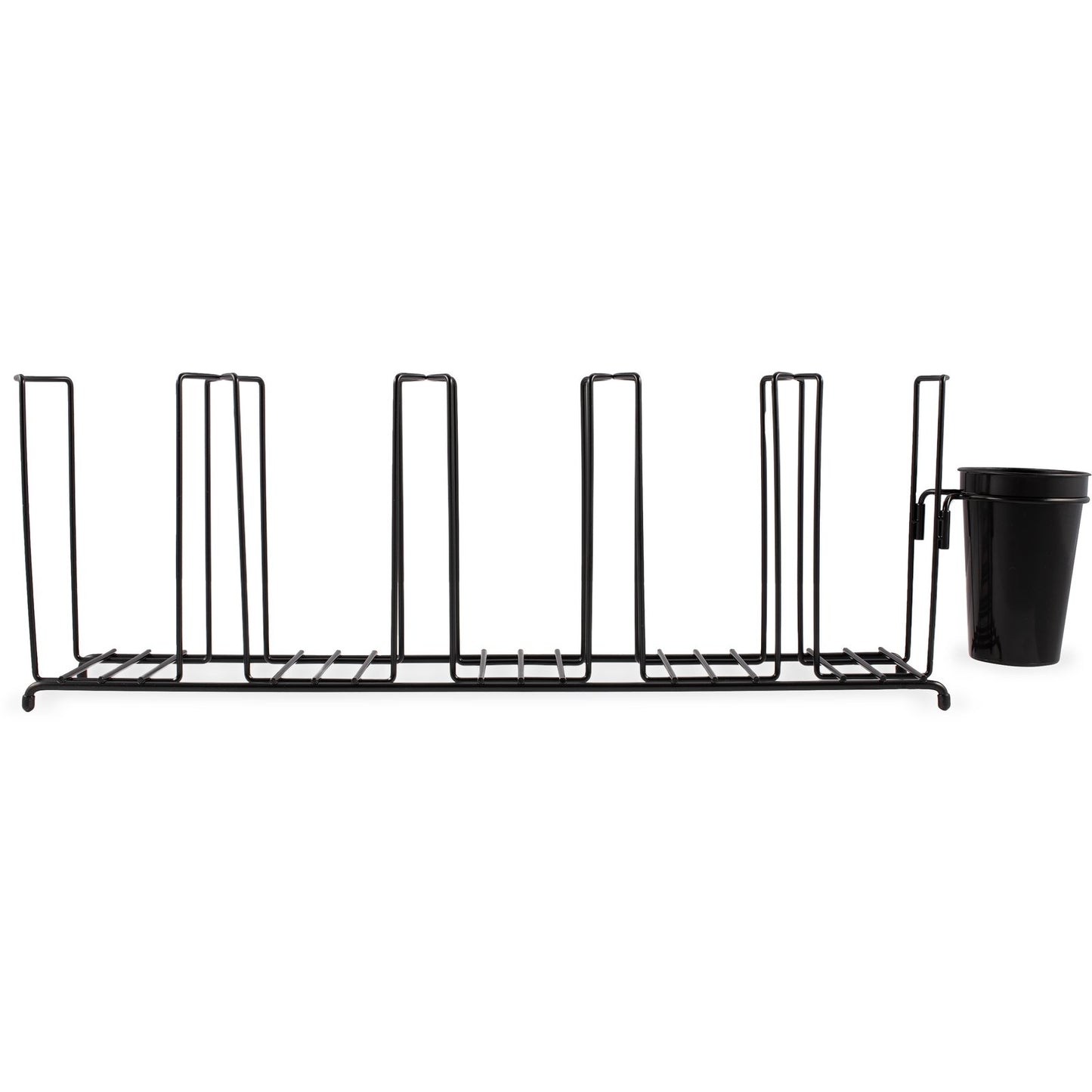 San Jamar C8005WFS Black 5-Compartment Wire Cup and Lid Organizer
