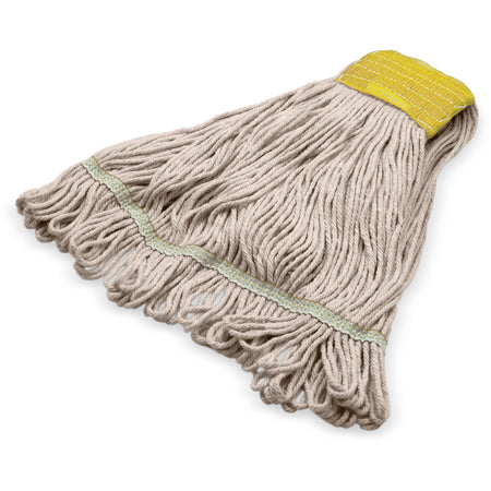 Carlisle 369513B00 Small Natural Cotton 4 Ply Looped-End Mop w/ Yellow Band