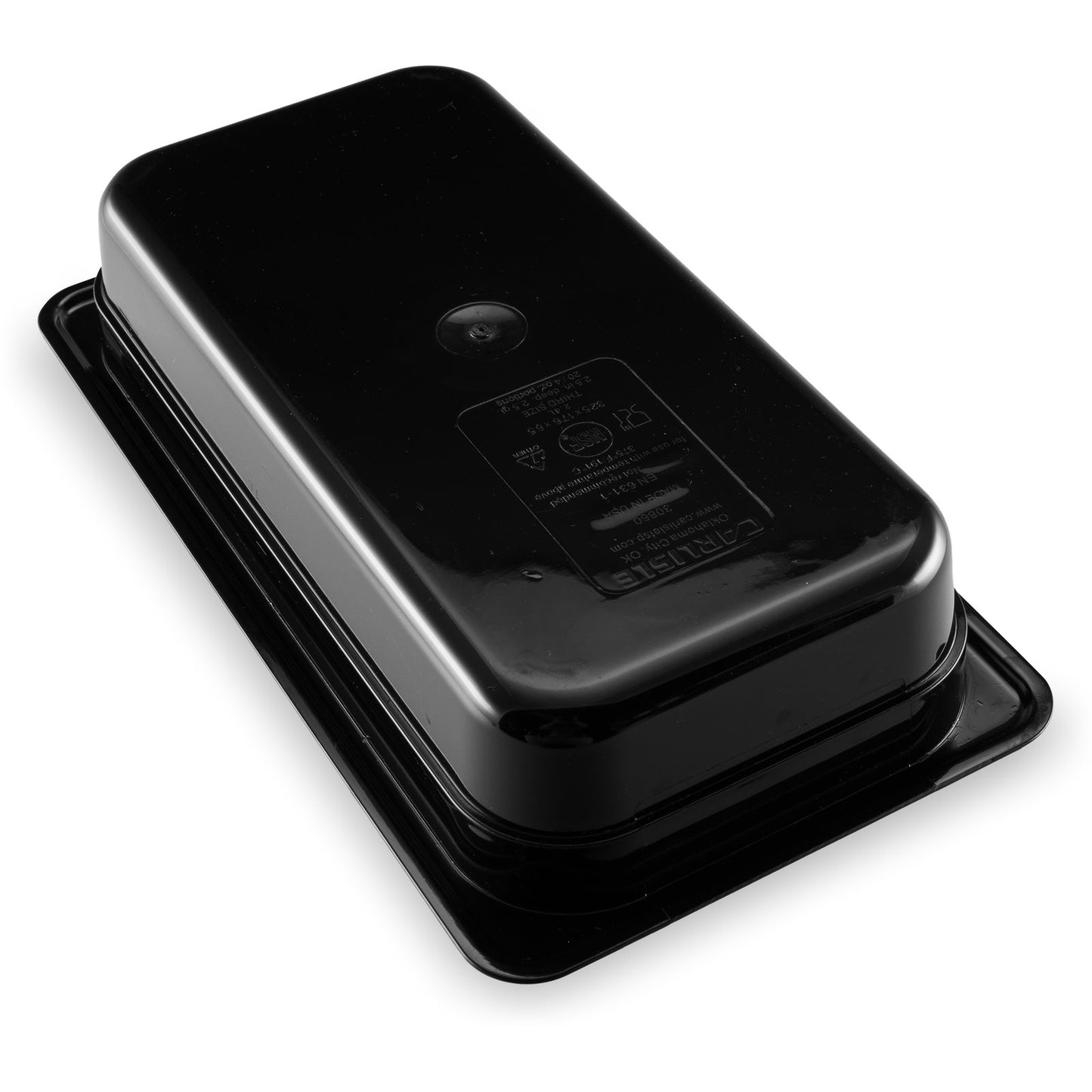 Carlisle 3086003 1/3 Size Black High Heat Plastic StorPlus Food Pan, 2.5" Deep