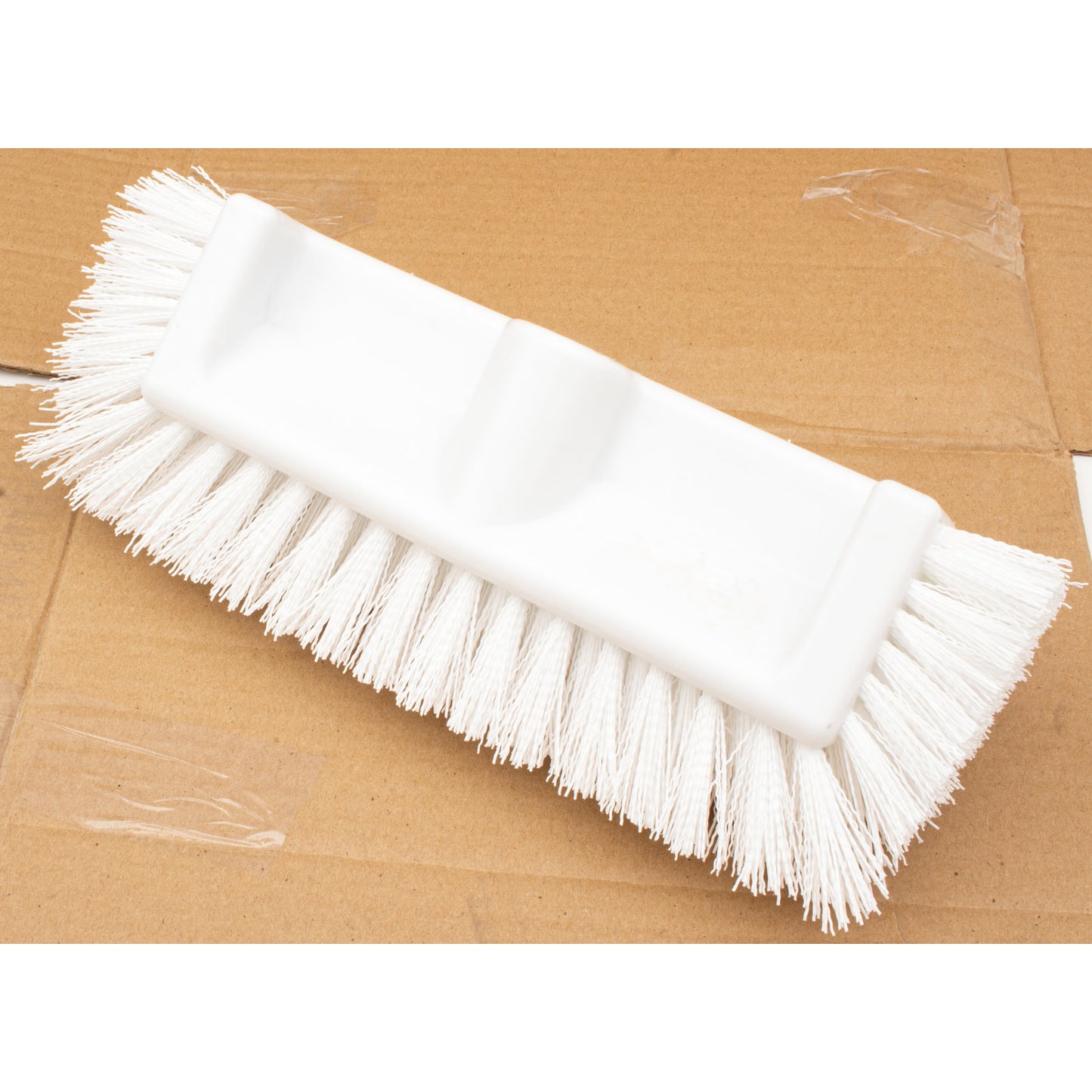 Carlisle 40422EC02 12" White Color Coded Mult-Level Floor Scrub Brush with End Bristles