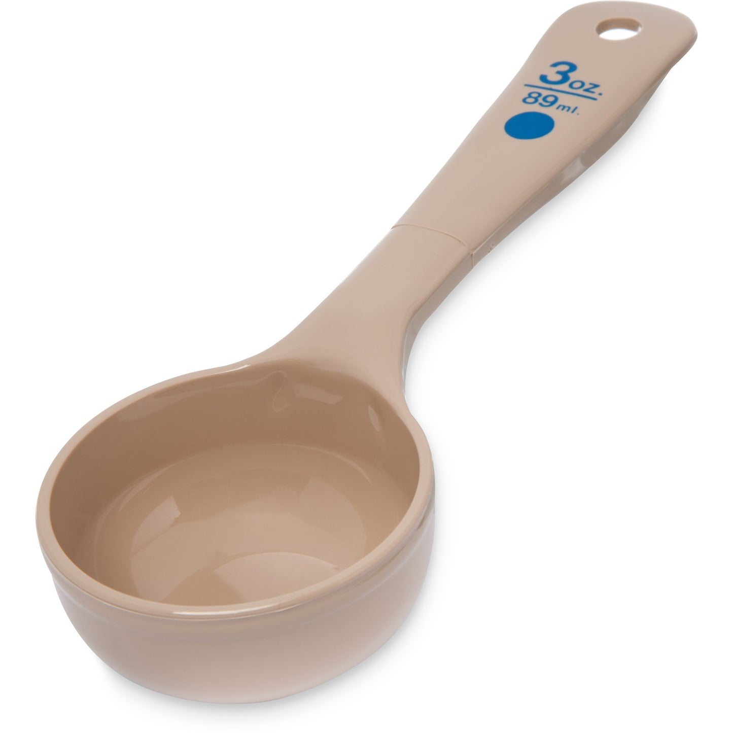 Carlisle 432606 3 oz Beige Polycarbonate Measure Miser Solid Short Handle