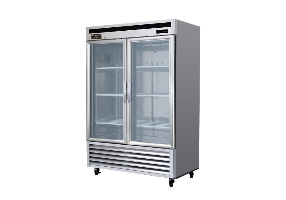 Kool-It KBSR-2G 54" Double Glass Door Bottom Mount Reach-In Refrigerator