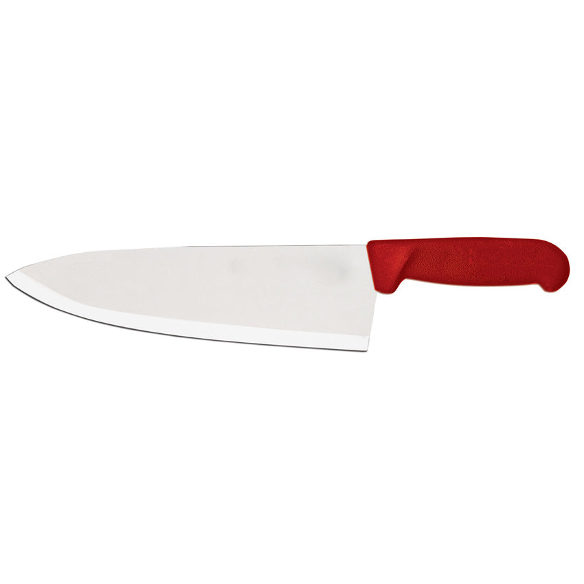 Omcan 12117 10-inch Red Polypropylene Handle Medium Cook Knife