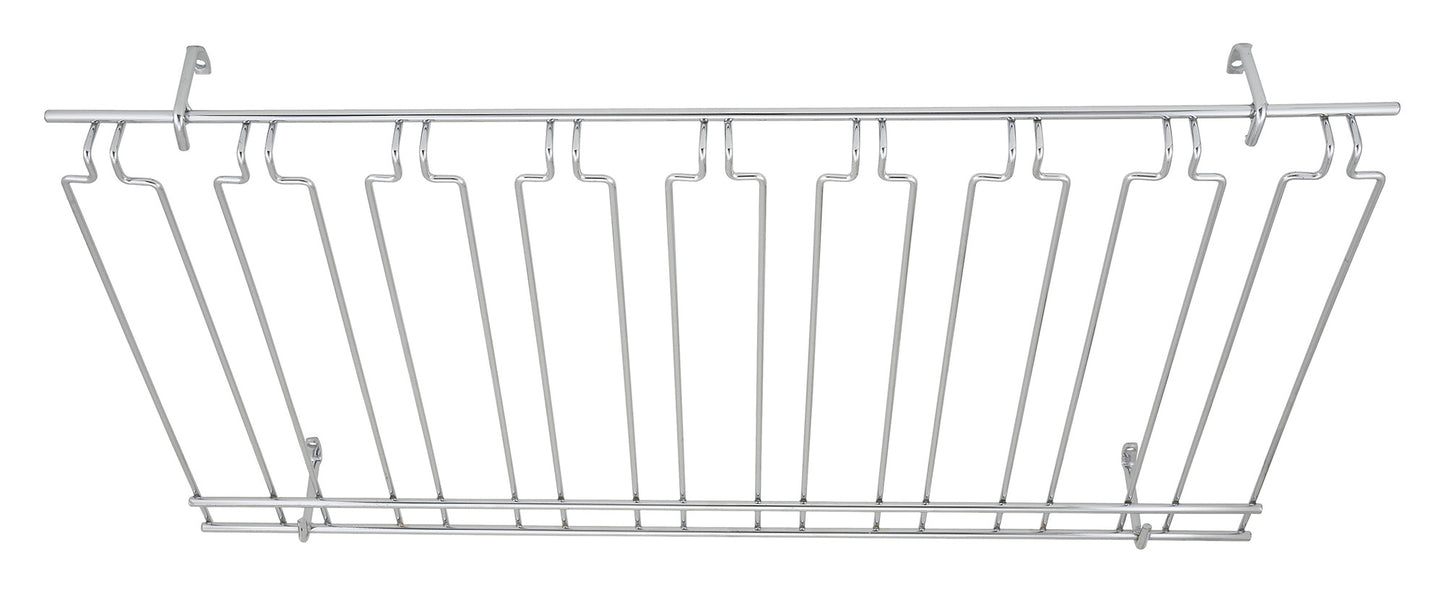 Winco GHC-1836 18" x 36" x 4" Chrome-Plated 8-Channel Overhead Glass Rack