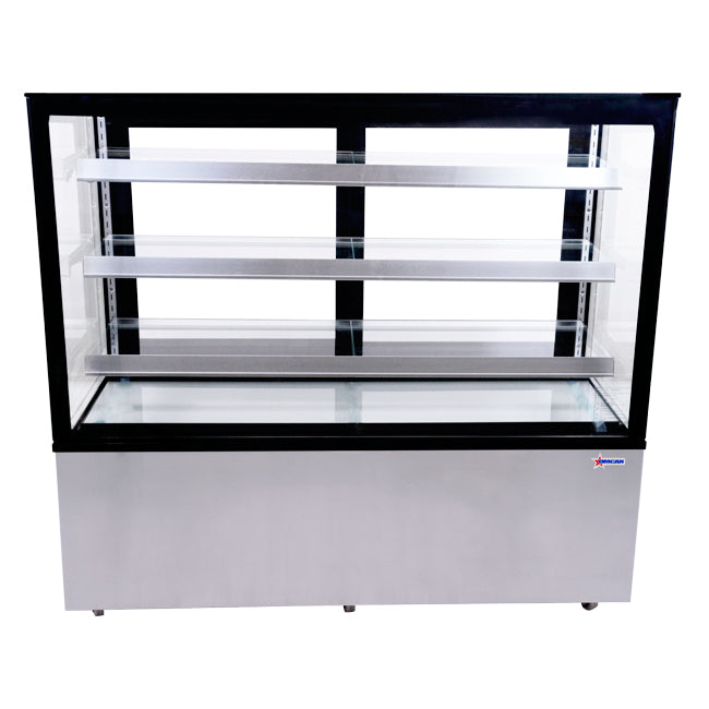 Omcan 44384 60-inch Square Glass Floor Refrigerated Display Case