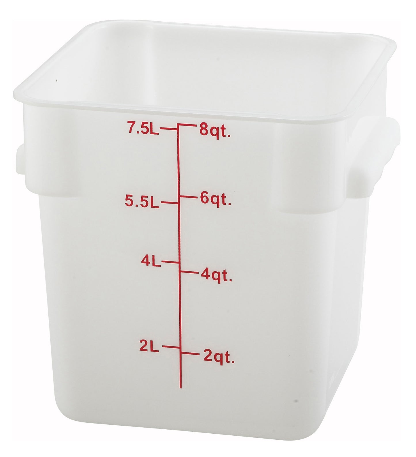 Winco PTSC-8 8 Qt. Translucent Polypropylene Storage Container