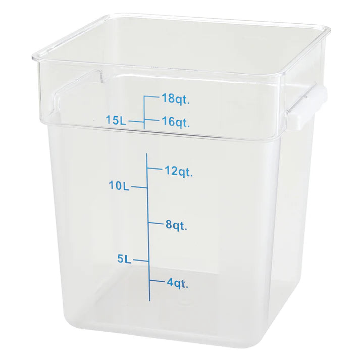 Winco PCSC-18C 18 Qt. Clear Polycarbonate Storage Container