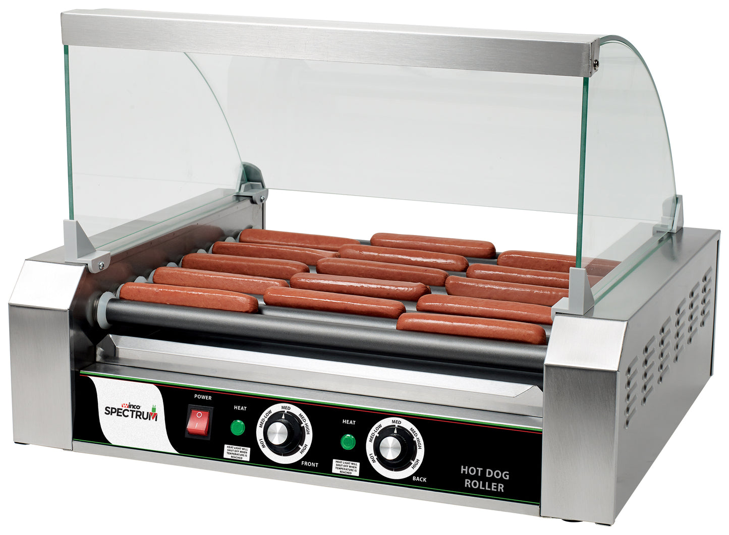 Winco EHDG-11SG Glass Spectrum Sneeze Guard to fit EHDG-11R Hot Dog Roller