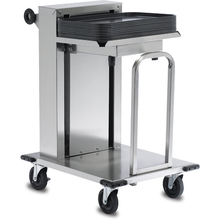 Dinex DXPIDT1C1622 100 Trays 22.75" x 30.88" x 37.75" Stainless Steel Single Stack Cantilever Tray Dispenser