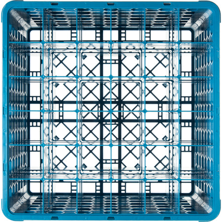 Carlisle RG36-514 Carlisle Blue 36-Compartment Polypropylene OptiClean Divided Glass Rack with 5 Extenders 11.9"