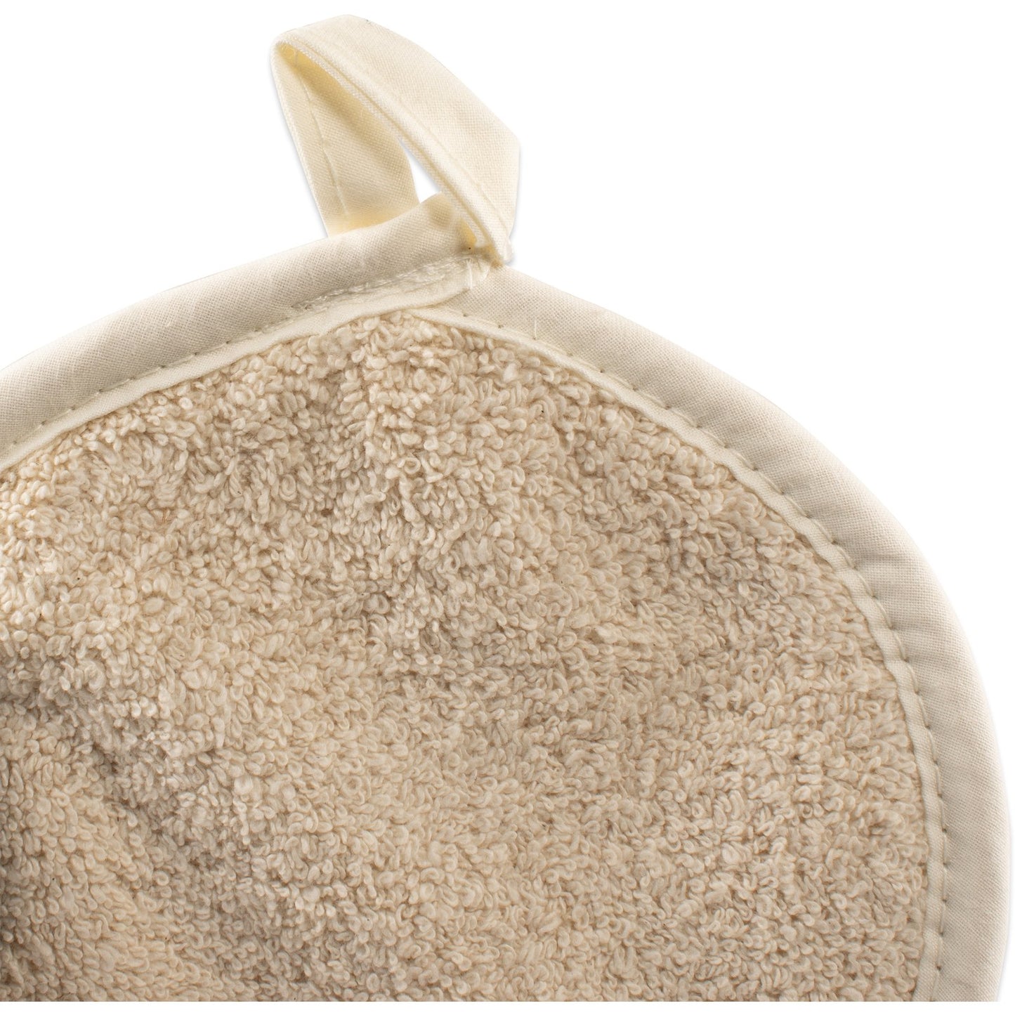 San Jamar 813RPH Tan Round Cotton Terry Pot Holder