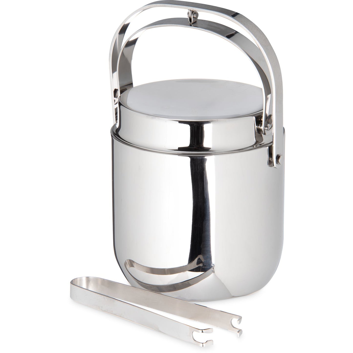 Carlisle 609190 1.5 Qt Silver Double-Wall Ice Bucket with Tong