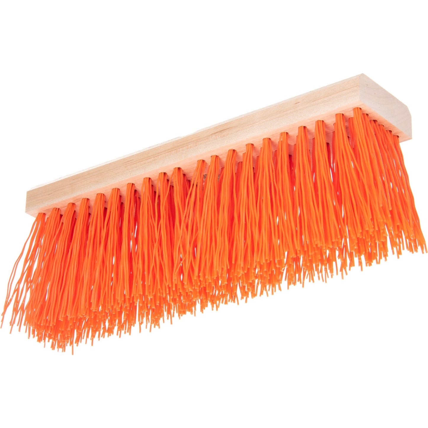 Carlisle 36111624 16" Flo-Pac Hardwood Push Broom Head with Orange Polypropylene Flagged Bristle