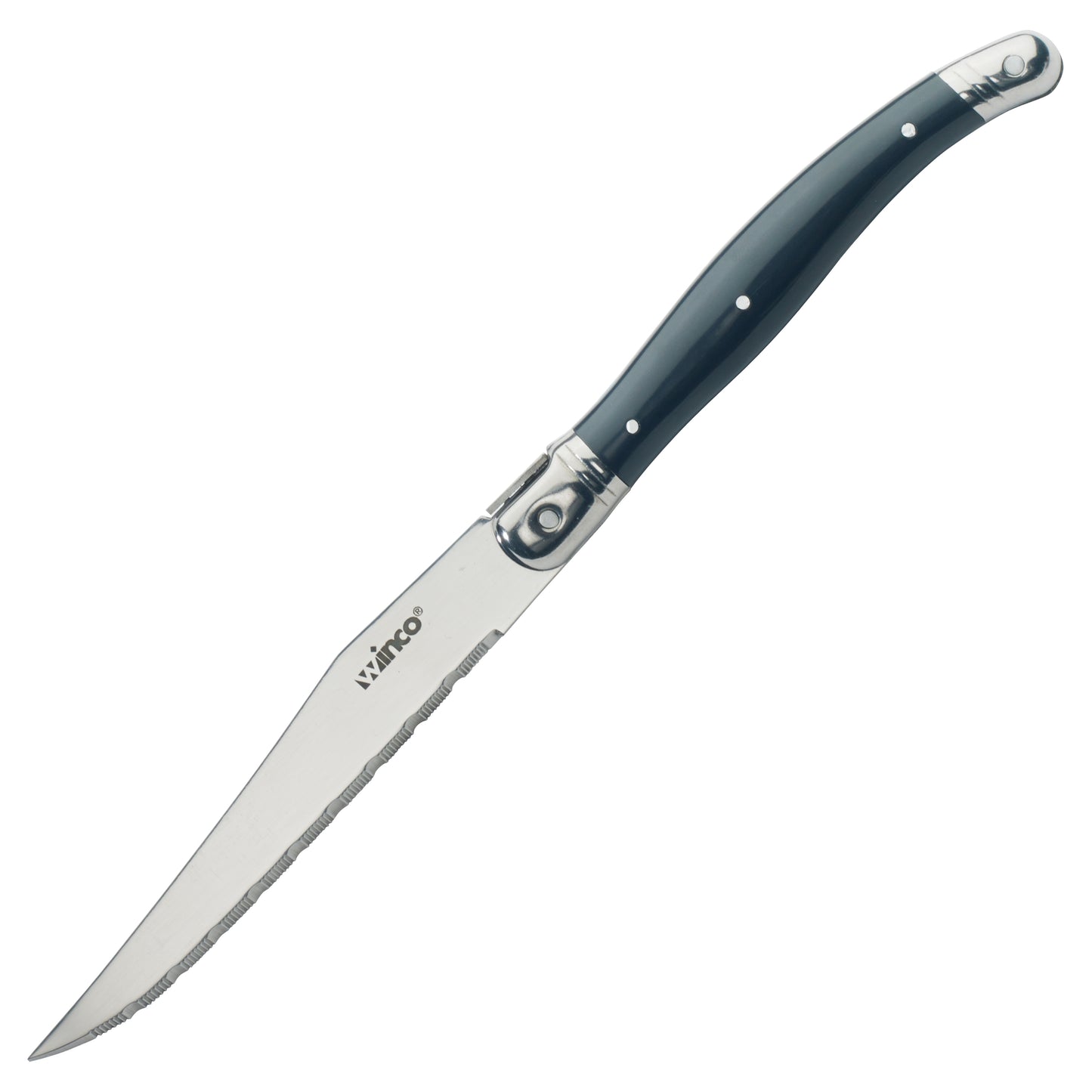 Winco K-73PC Pointed Tip Steak Knives, 4-1/2" Blade