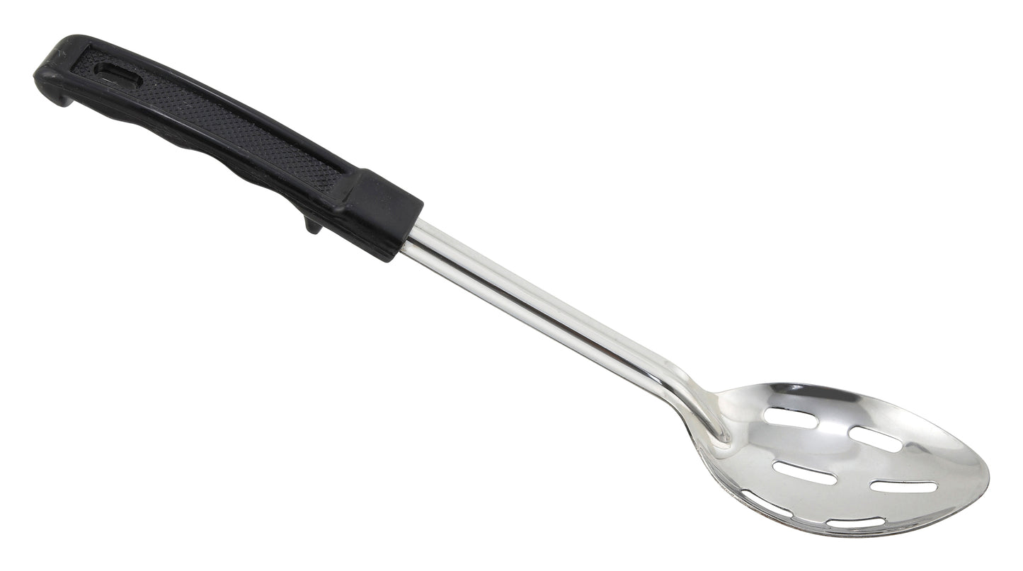 Winco BHSN-13 13" Stainless Steel Slotted Basting Spoon with Plastic Handle