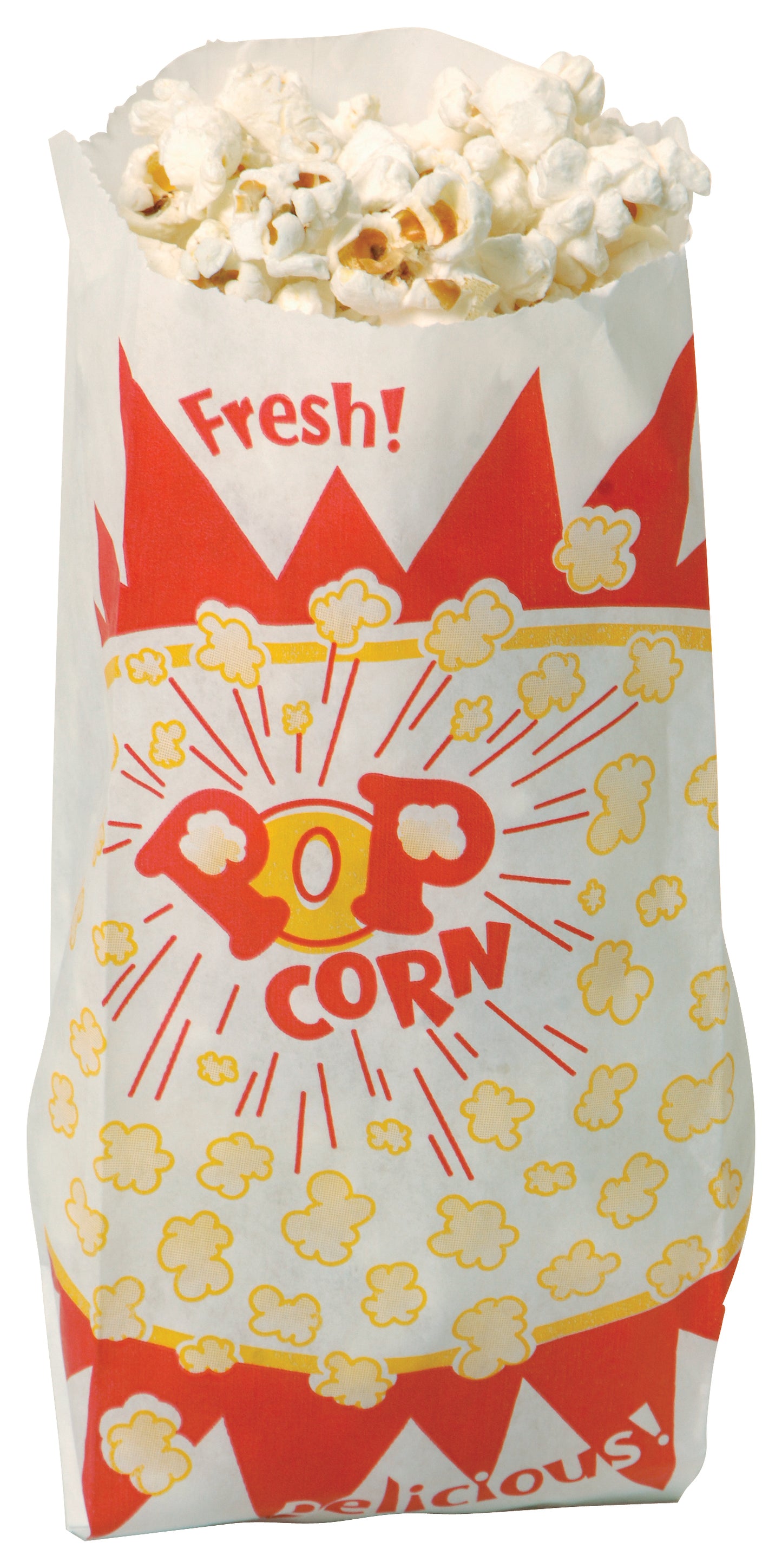 Winco 41002 1.5 oz. Benchmark Paper Popcorn Bags (1000 bags/case)