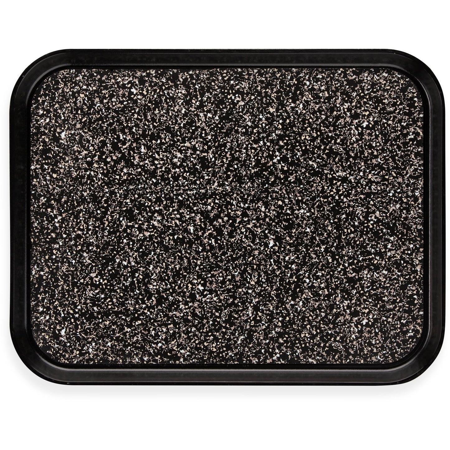 Carlisle DXSMC1418NSM03 14" x 18" Black Fiberglass Glasteel Marble Non-Skid Tray