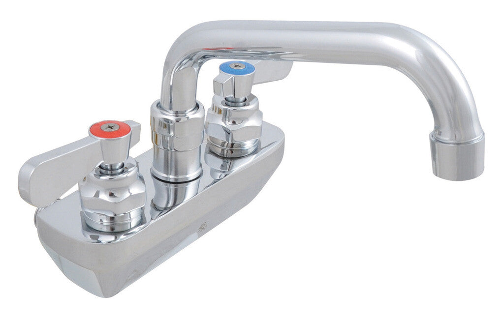 BK Resources BKF-4SM-6-G 4" Chrome-Plated Brass O.C. Optiflow Splash Mount Faucet W/6" Swing Spout